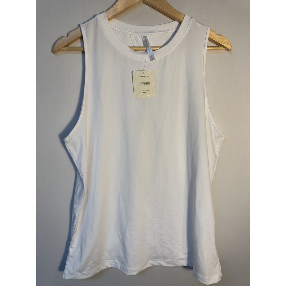 Fabletics Open Back Tank White L NWT Athletic Workout Yoga Top‎